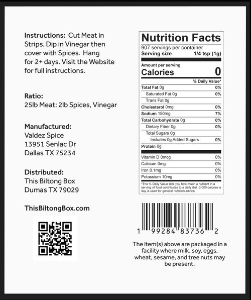 Biltong Spice Packet