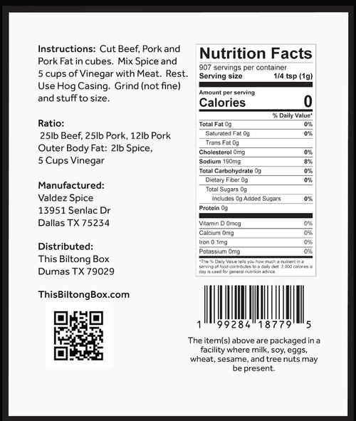 Boerewors Spice Packet